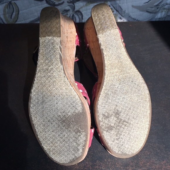 Toms Polka Dot Cork Wedges - Picture 5 of 5